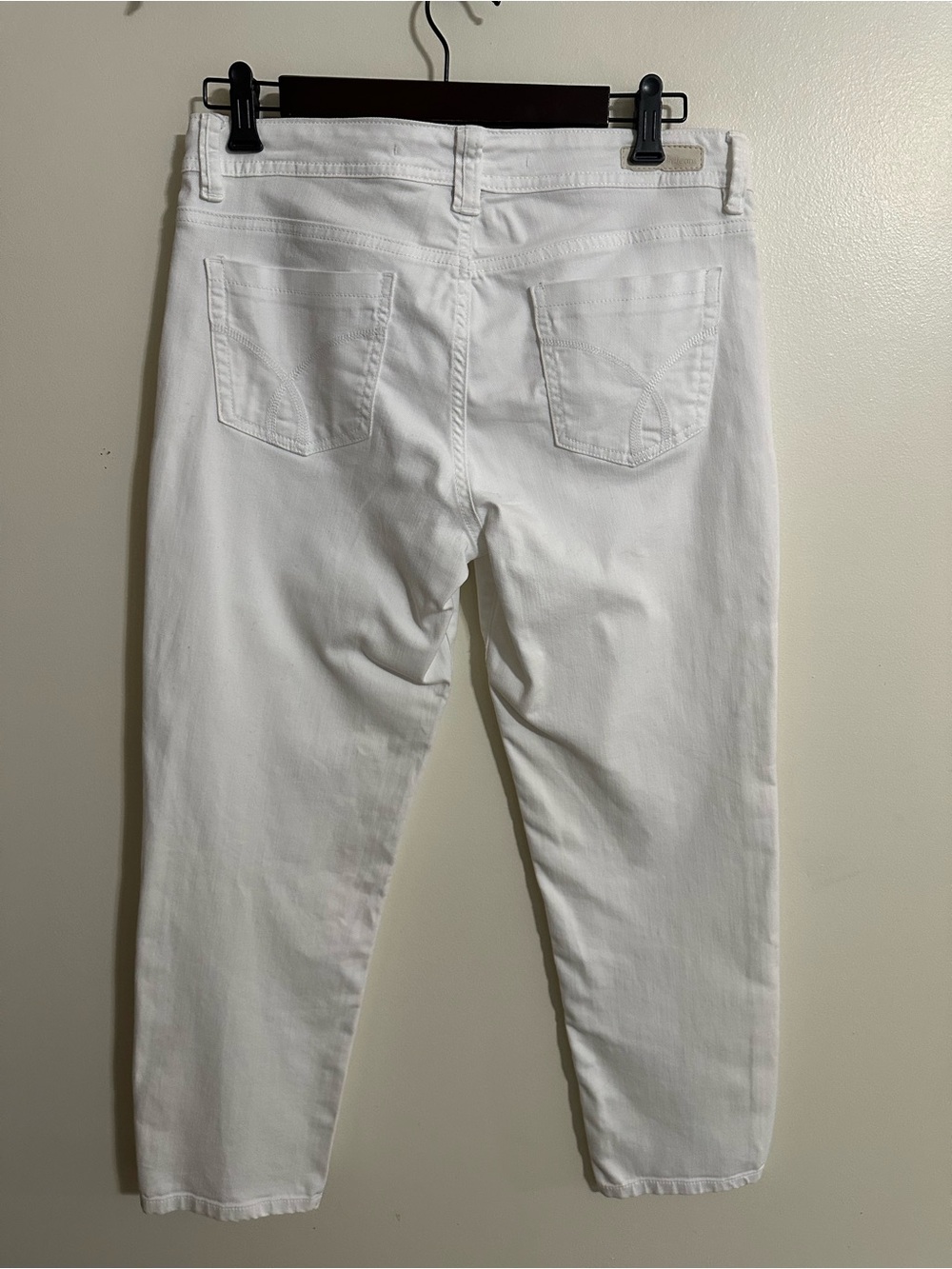Calvin Klein Jeans White Cropped Slim Skinny Crop Straight Jeans - Picture 6 of 7